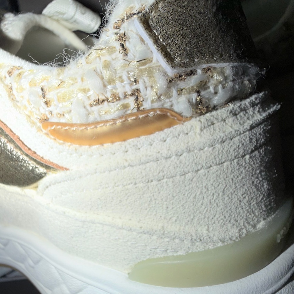 Kurt Geiger White and Gold Sneakers - Picture 2 of 11